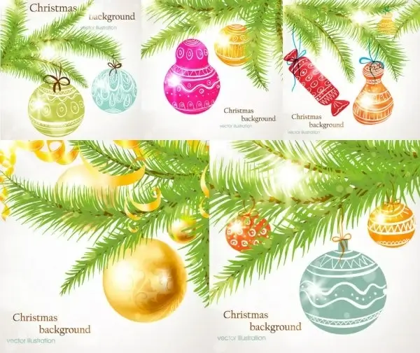 christmas tree ornaments vector