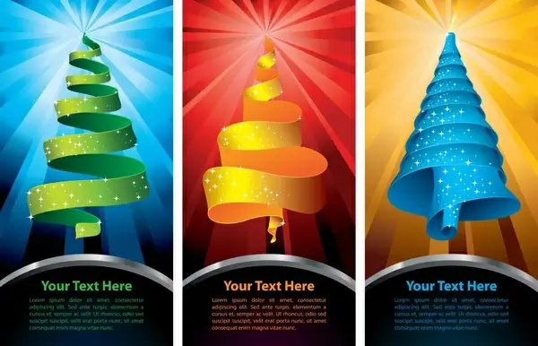 christmas card templates fir tree shapes 3d decor