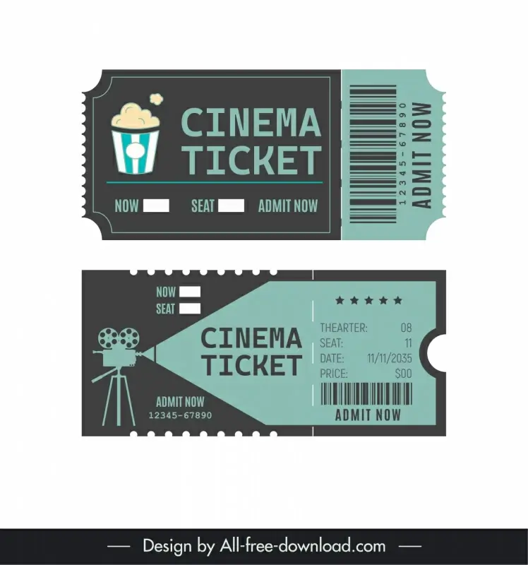 cinema tickets template flat classical movie elements