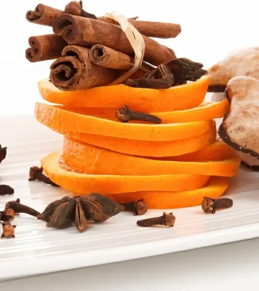 cinnamon spices and orange