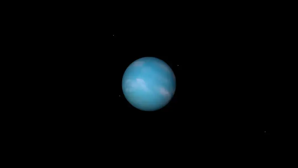 circle blue planet turning around orbit