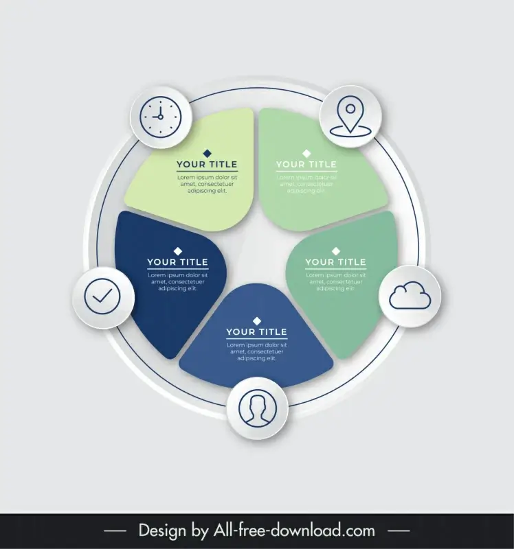 circle infographic template symmetric round layout