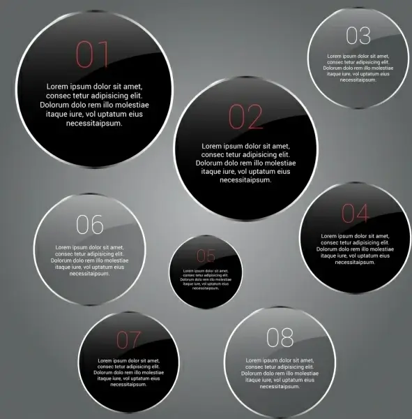 circular infographic design shiny flat round design