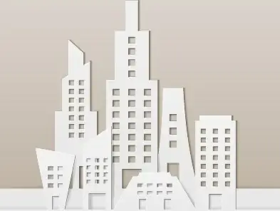 city buildings paper cut creative vector