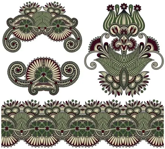 classic decorative patterns elements 04 vector