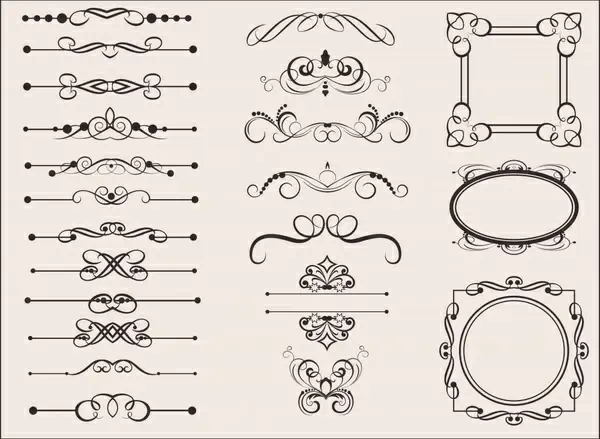 documents decorative elements collection classic european symmetric shapes