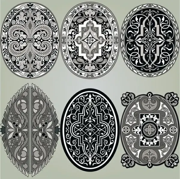 royal labels templates elegant retro european symmetric decor