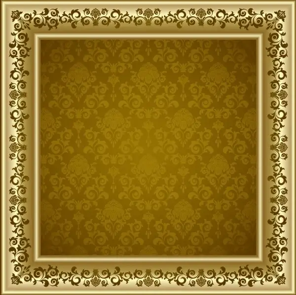 photo frame template elegant golden classical symmetric decor