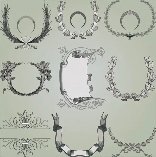 certificate decor templates retro elegant european symmetric shapes