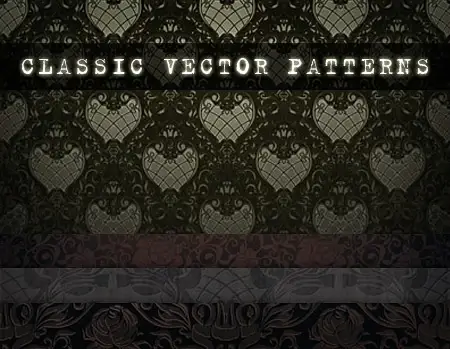 classic patterns background sets dark curves decoration