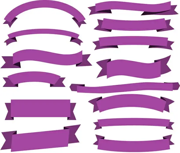 classic violet ribbon banner collection