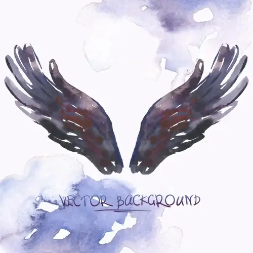 classic watercolor wings vector background