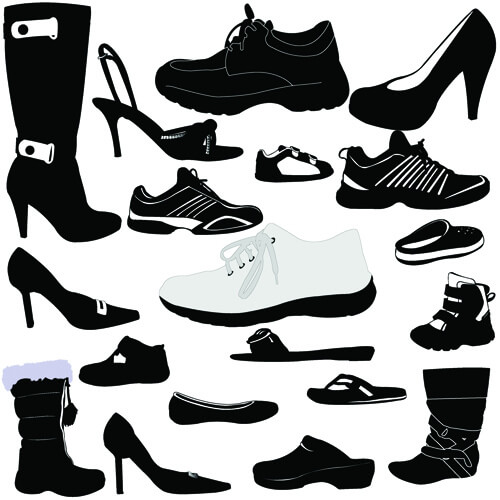 classic woman shoes design vectors
