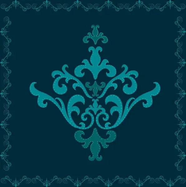 classical border template dark blue design seamless style