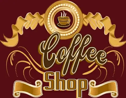 classical coffee shop logos vector set