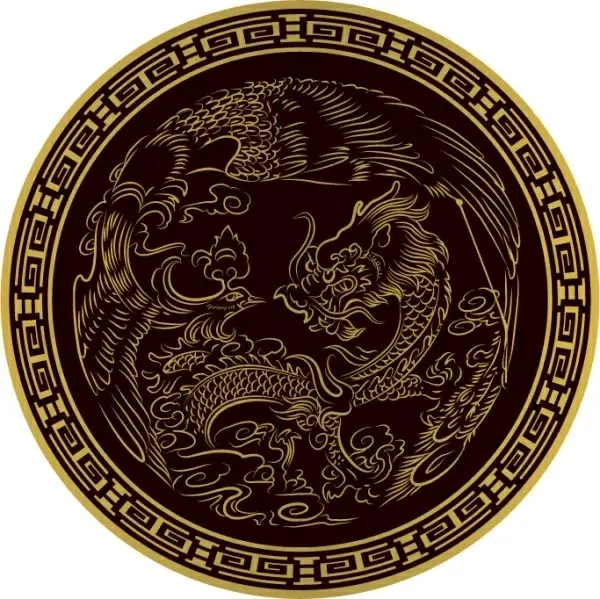 classical dragon vector round