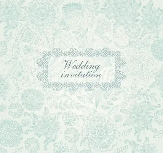 wedding card template elegant classical flat floral decor
