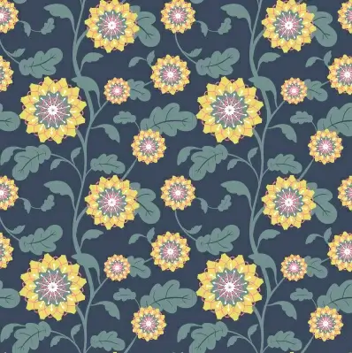 classical flowers pattern seamless vector set 