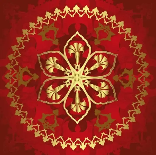 classical gold pattern 03 vector