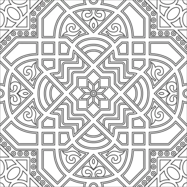 classical pattern illustration with black white symmetric style