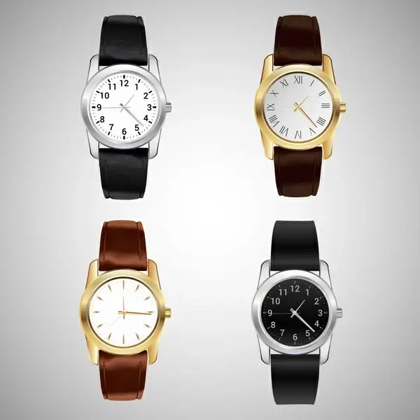 classical watch collection vector illustration