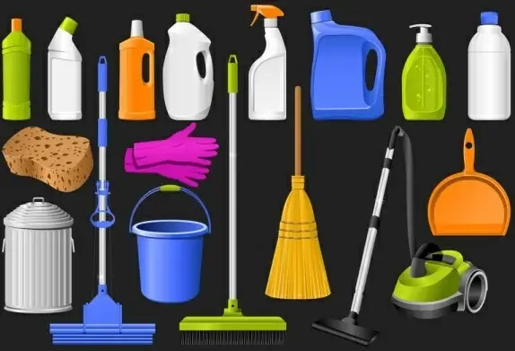 clean equipment icons vector