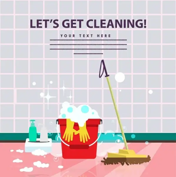 cleaning promotion advertisement housework icons decoration