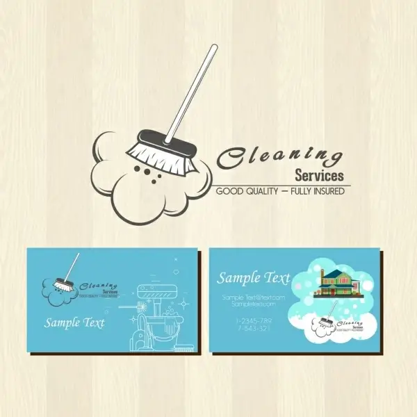 cleaning service advertising housework tools icons ornament