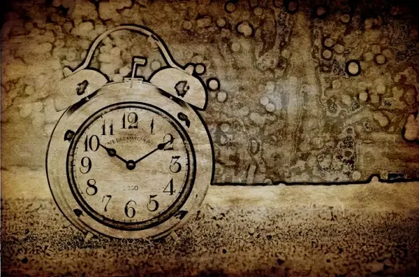 clock photo with retro light effect