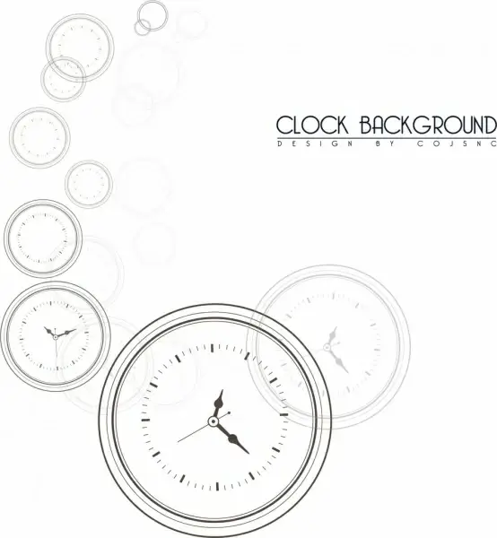 clocks background black white circles draft