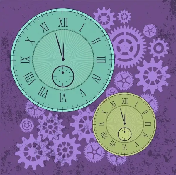 clocks background grungy gears backdop classical decoration