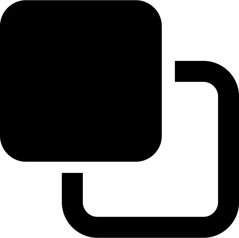 clone sign icon flat black white squares outline