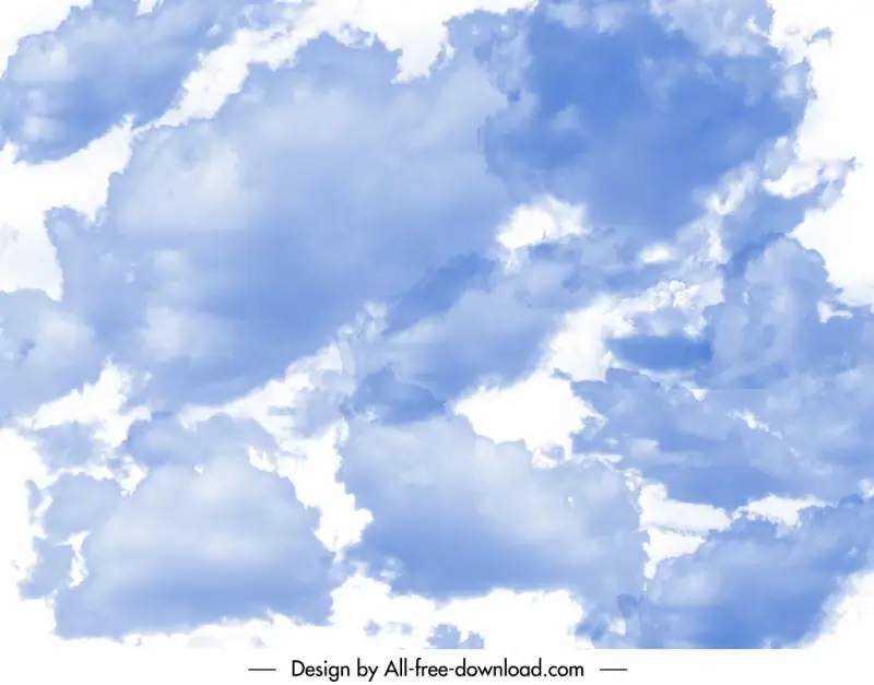 cloud brushes backdrop blue white messy design