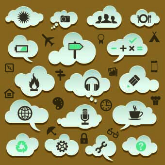 cloud storage design elements vector