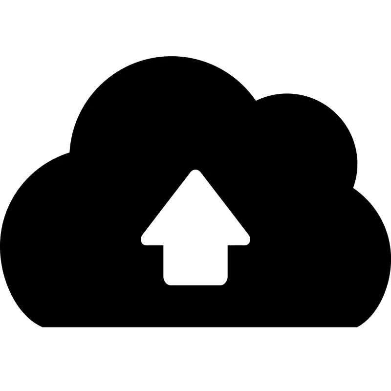 cloud upload alt arrow contrasted sign logotype