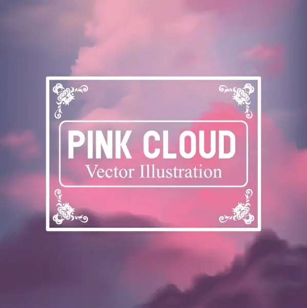 clouds background pink blurred design classical frame decor