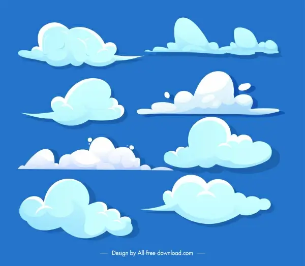 clouds background template bright colored flat decor