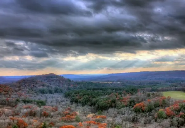 clouds over mountain at wildcat mountain state park wisconsin