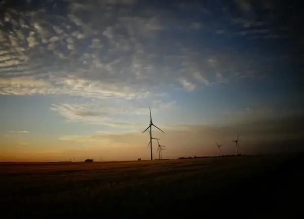 clouds sunset wind power