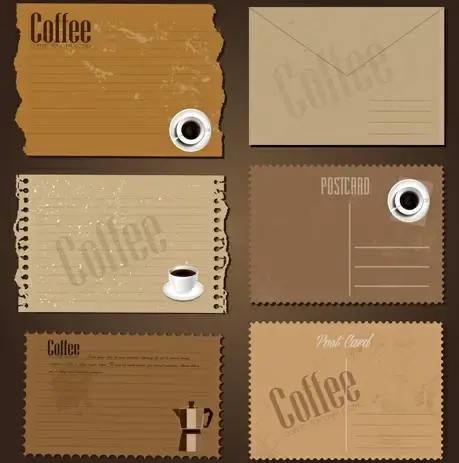 coffee cards creative vector design 