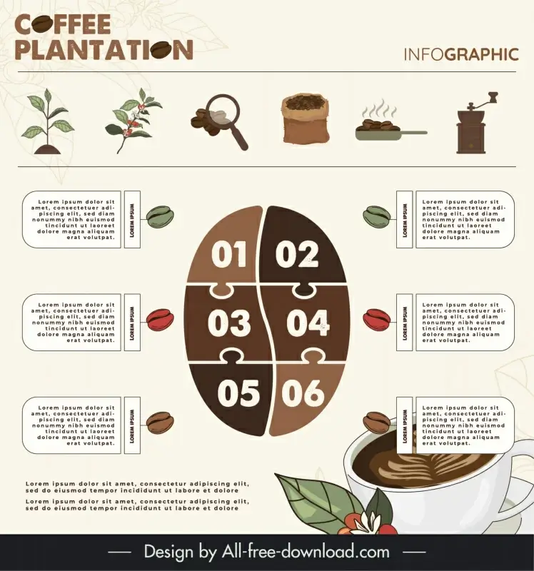 coffee infographic template elegant classic cafe elements