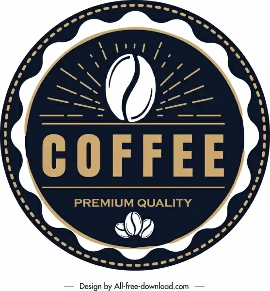 coffee logo template elegant classical circle design