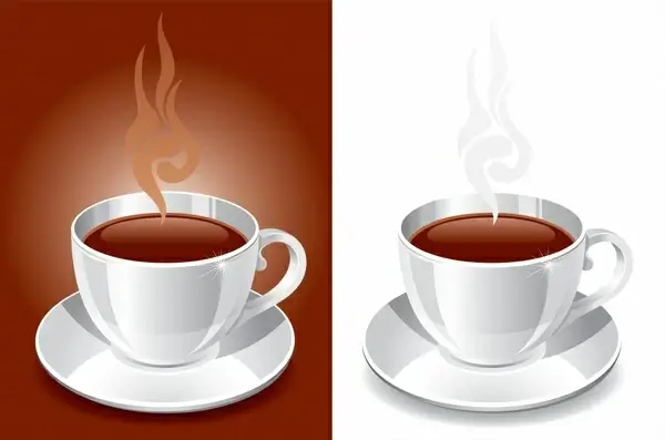 coffee advertising background 3d cup icons decor