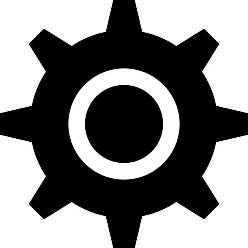 cog sign icon flat symmetric silhouette sketch