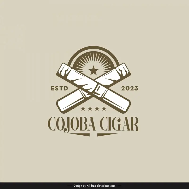 cojoba cigar export logo flat handdrawn classic symmetry