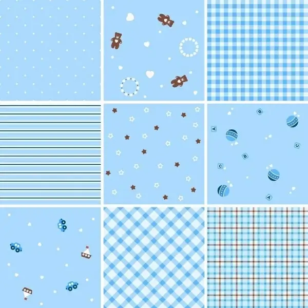 Collection of Seamless Plaid Patterns Vector Background
