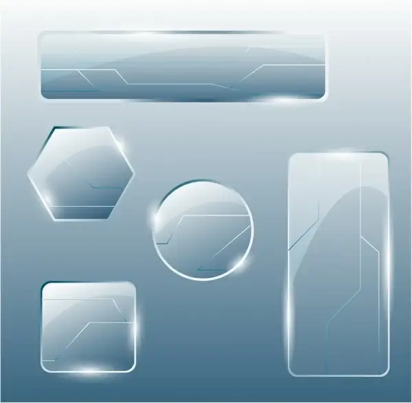 Collection of transparent glass banners