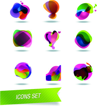 color abstract icons vector