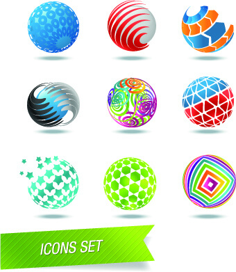 color abstract icons vector