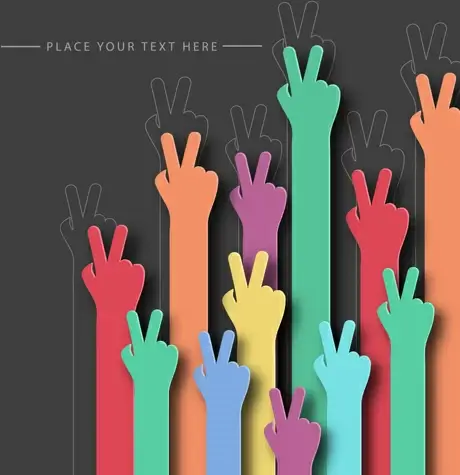 color paper cutting business background vector 